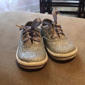 Silver glitter lace up shoes